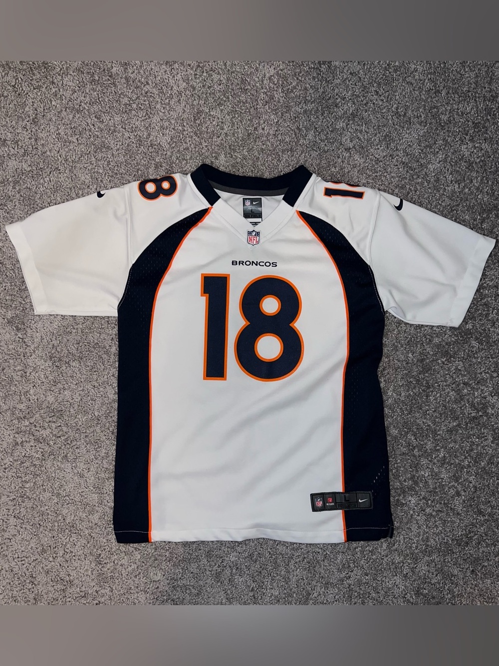 Nike Denver Broncos Peyton Manning Football Jersey - White/Navy/Orange